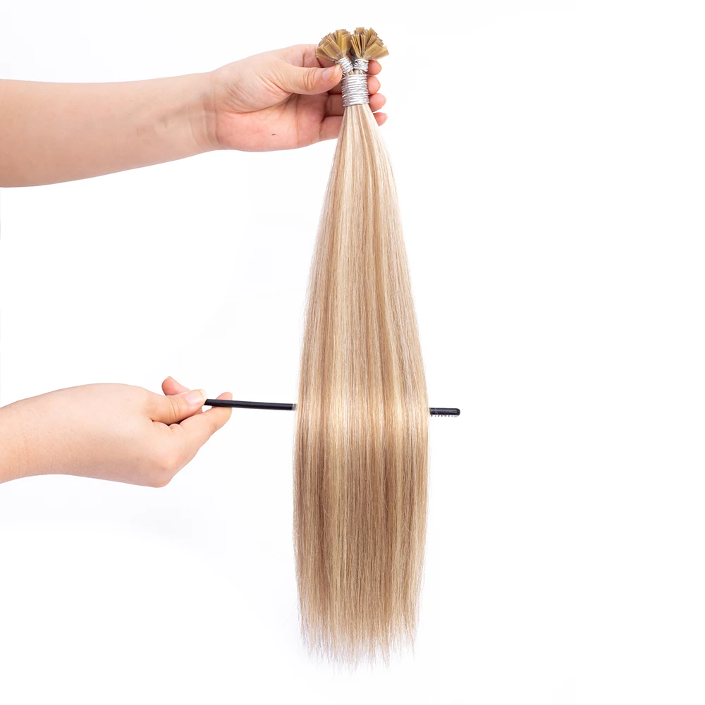 
Naturehere Top Quality Direct Factory Cuticle Remy Hair Russia Double Drawn Straight Hair Flat-Tip Pre bonded Hair Extension 
