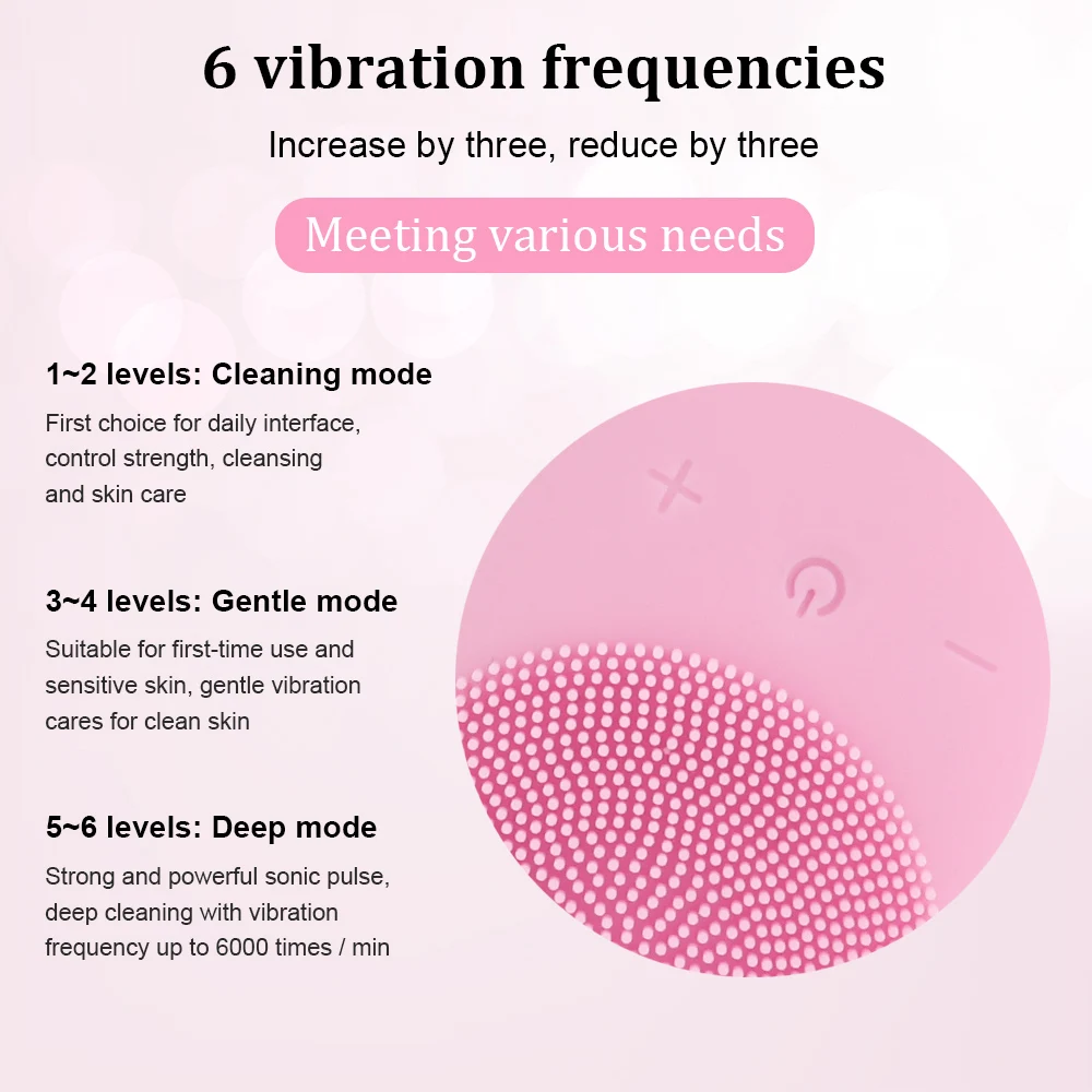  Amazon Hot Selling Skin Care Beauty Device Sonic Face Cleaner Brush Electric Facial
