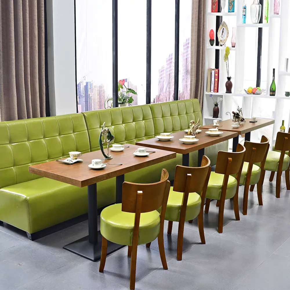 Solid wood cafe western restaurant milk tea store tea restaurant cooking store bakery card seat table and chair combination