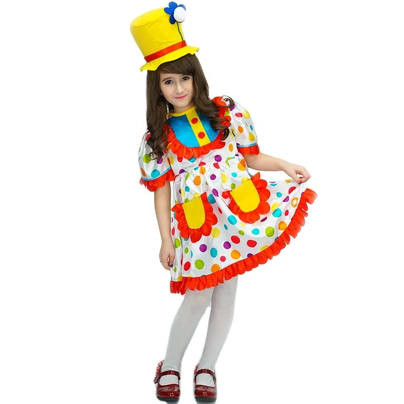 Kids clown Dress Up Party Cosplay Clown Costume Kids Funny Cute Clown Dress For Girls