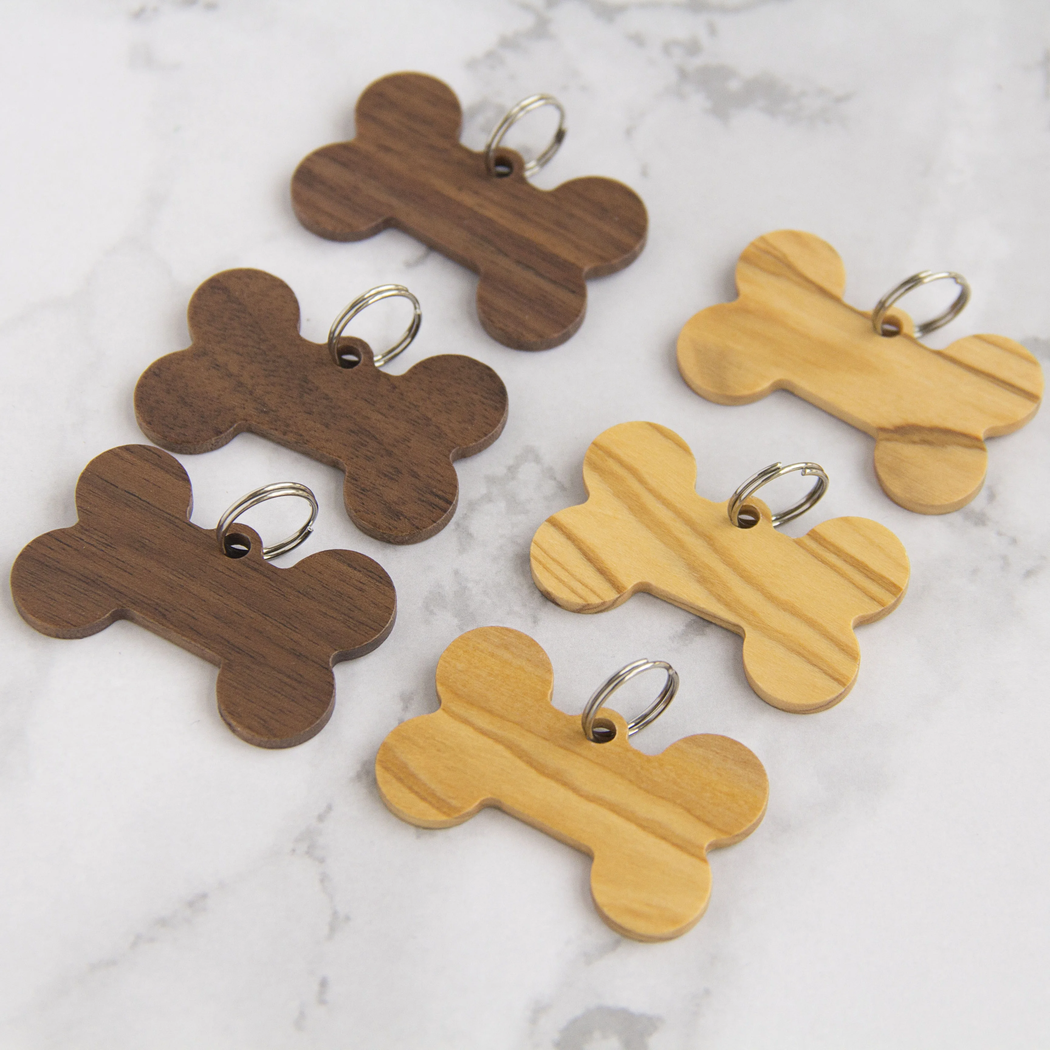 Laser Blanks Wooden Dog Tag for Pets Collar Dog Name Tag Engravable