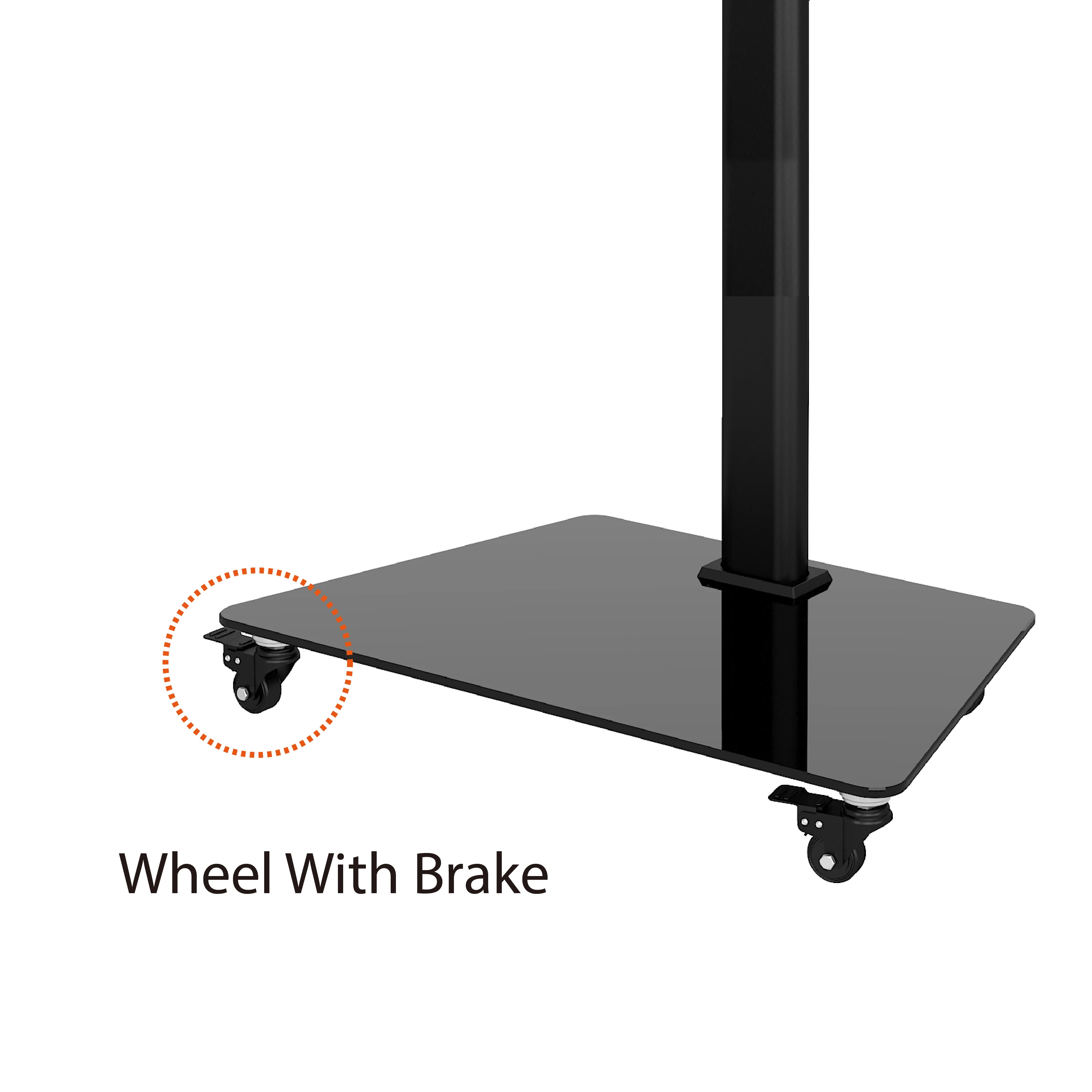 Flat Panel Rolling Tv Stand Universal Tv Mount Height Adjustable Max VESA 600*400mm