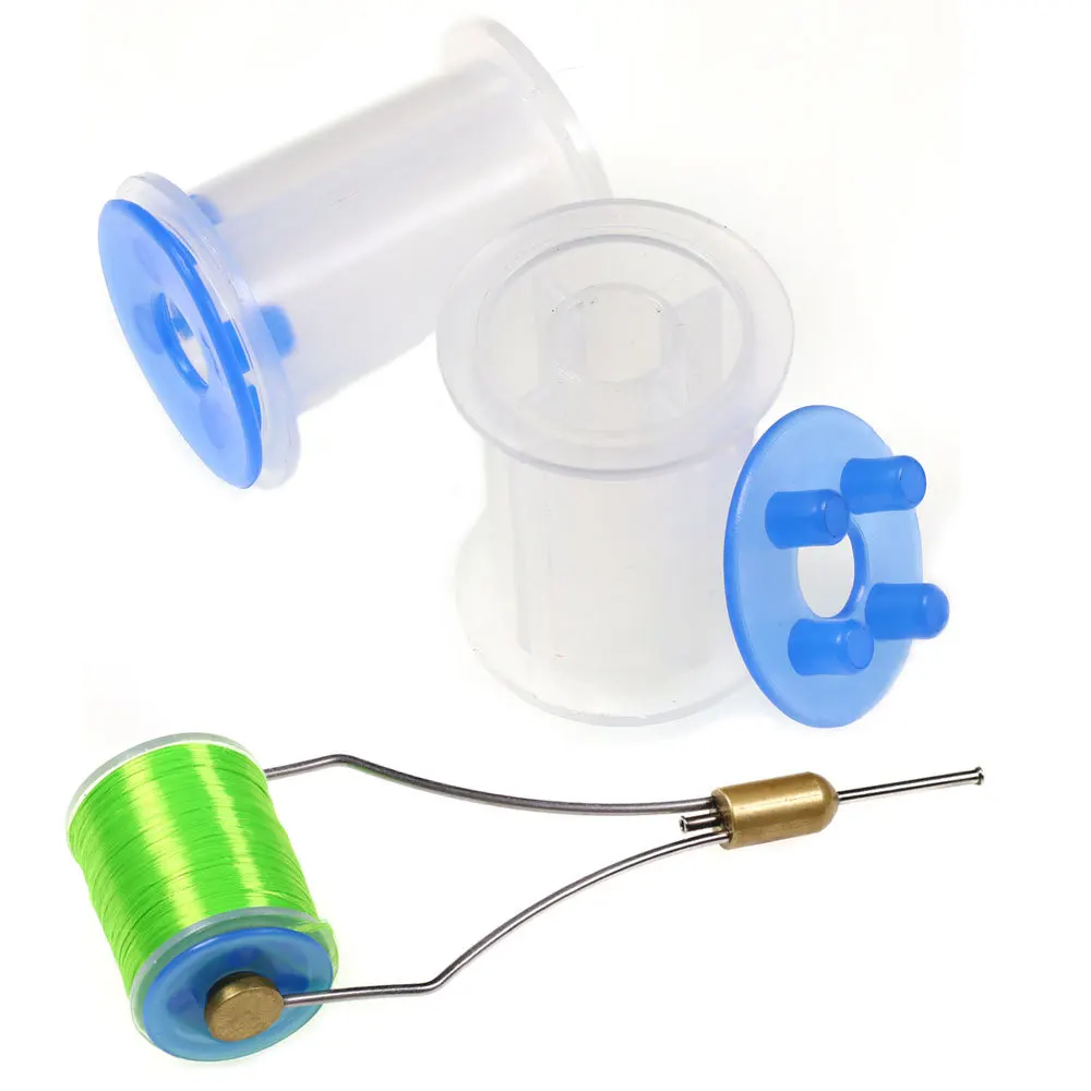 Fly Tying Plastic Empty Bobbin Spools with Buckle c ap Fly Tying Thread Wire Spool fly Fishing Tackle Accessories