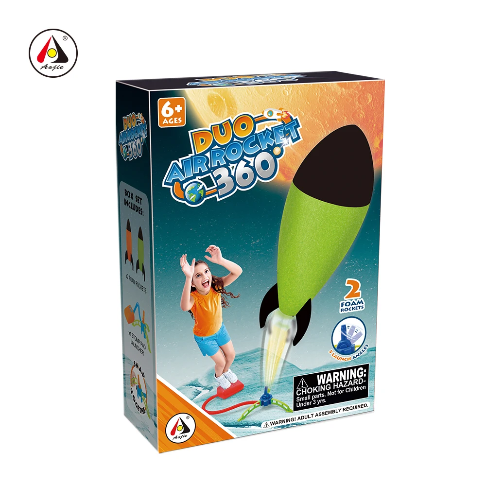 Aojie Rocket Launcher for kids Stomp Launch Pad With 2 Foam Rockets Fun Outdoor Toy for Kids Birthday Gifts