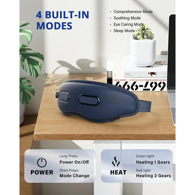 Intelligent Visualization Portable Heated Eye Massage Equipment for Migraines Eye Care Device Eye Massager