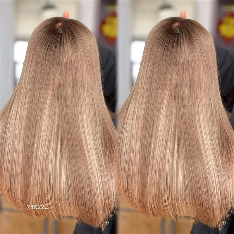 2024 Hot Selling Highlights Blonde Human Hair Wigs For White Women Cheap Short Wig Platinum Blonde Highlight Lace Front Wig