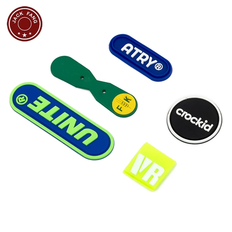Custom 3D Raised Effect Die Cut Clear Pvc Rubber Logo Patch Liquid Silicone Rubber For Clothing Labels
