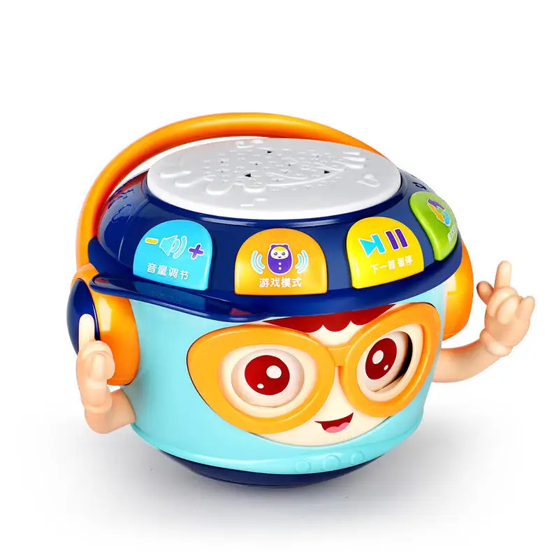 HUAMJ Детский многофункциональный светодиодный музыкальный ручной барабан, Тамбурин, музыкальные инструменты, музыкальная игрушка