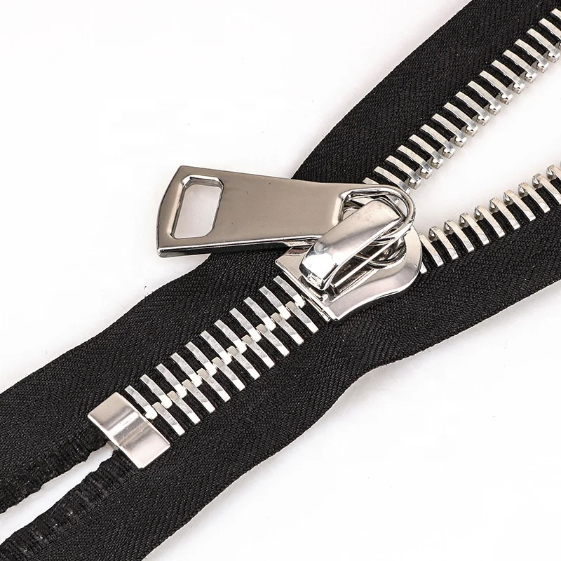 Zipper factory large zippers 30 metal swiss european style silver gold teeth close end heavy duty metal zipper for bags garment