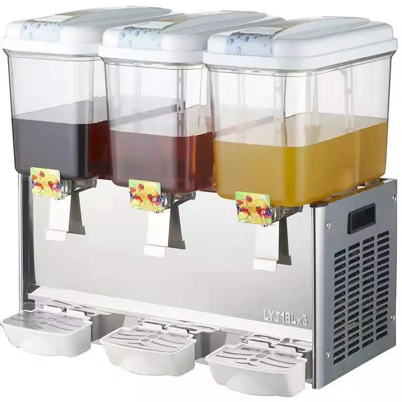 18L*3 Commercial electric juice dispenser Electric 3 tank commercial cold fruit juicer juice dispenser beverage