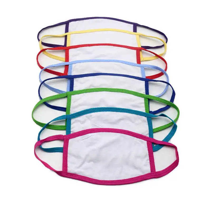 
Custom print halloween fashion designer face masks clothing polyester cotton kids for sublimation mask with black color trim 