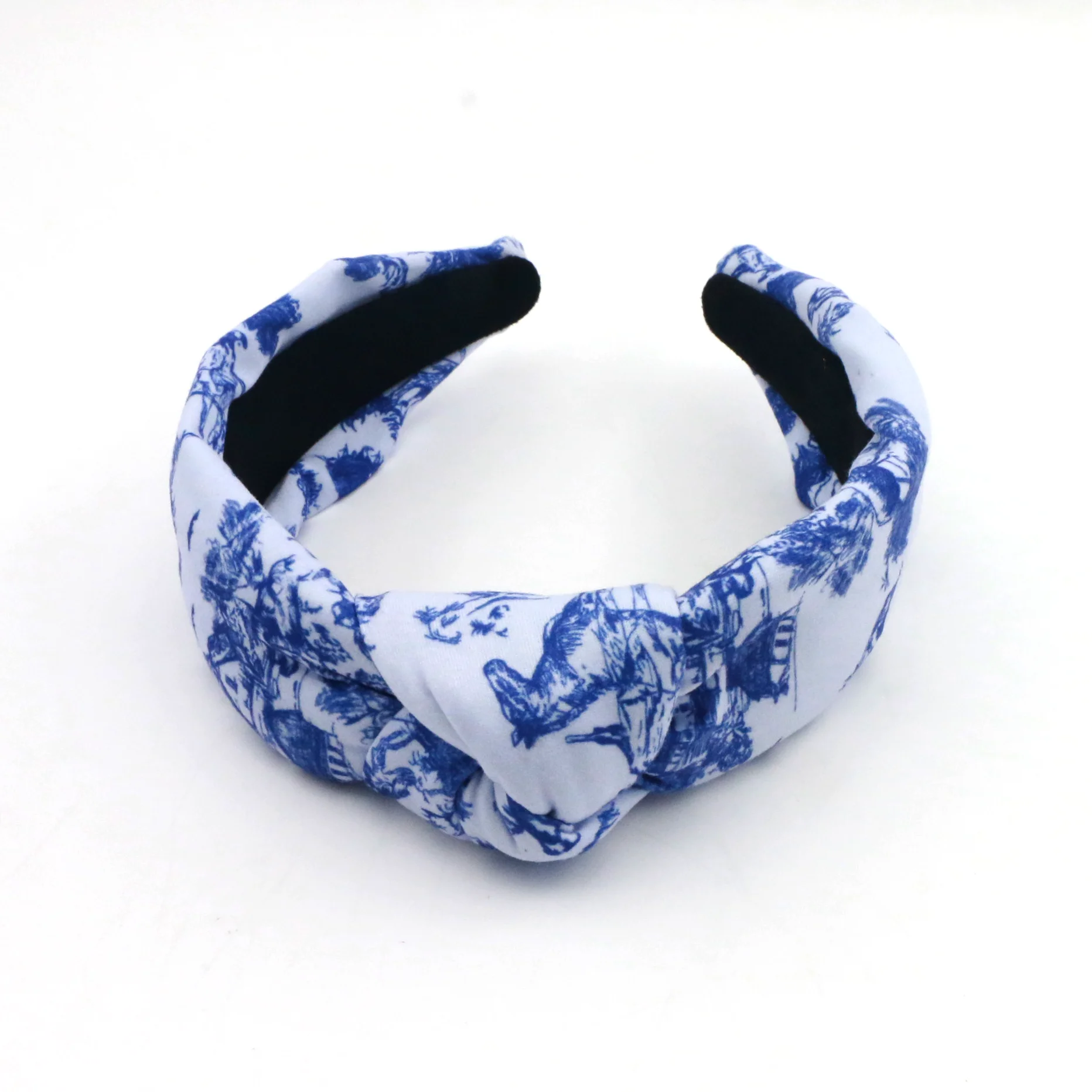 Europe America designer headband sets blue print hand made bling fall hairband for women