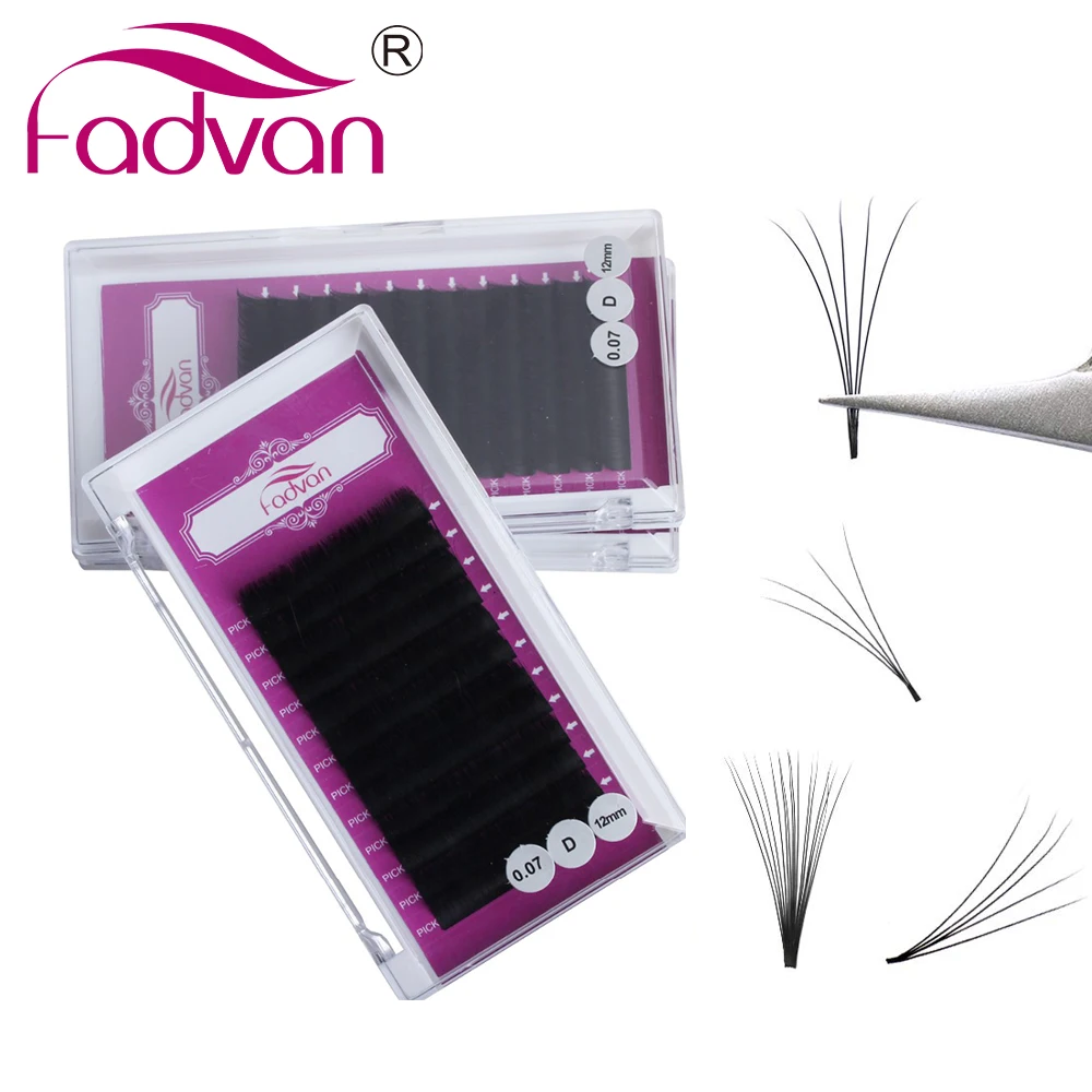  Speed 1s Easy Fanning Lashes Extension Natural Auto Blooming Fans Scrubs Black Matte With Lashbox Falsch Fadvan
