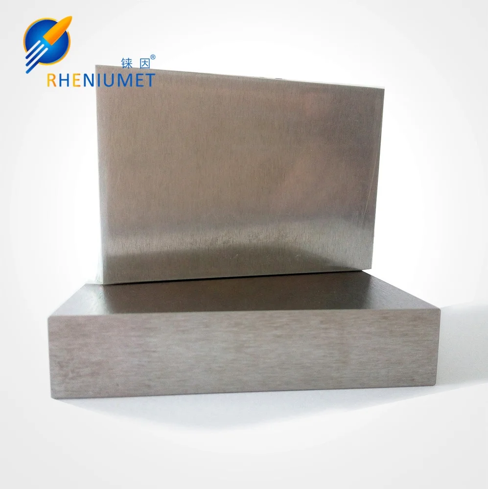 Custom processing factory Tungsten rhenium WRe alloy plate WRe3%, WRe5%, WRe25%, WRe26% sheet