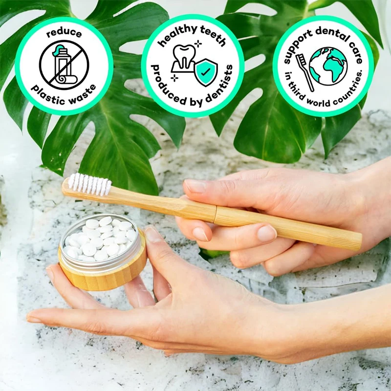 Private label solid toothpaste tabs child kid adult vegan toothpaste tablets with fluoride