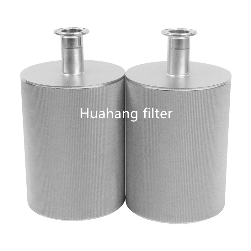 Quick-install interface metal  fiber felt sintered sintered wire mesh 304/316 filter element for chemical processing
