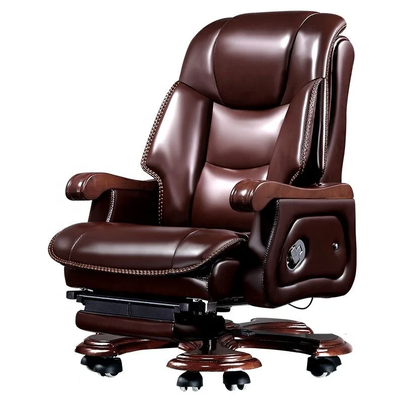 Chinese Boss Chair Business leather CEO Office chair with massage pedal, lie down,ergonomics