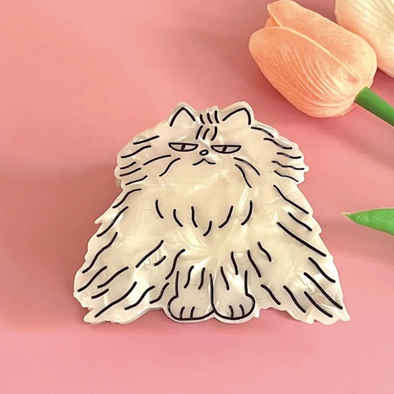 QianJin Accept Custom Creative Design women hair accessories Cellulose Acetate Hair Clips Cat Claw Clips