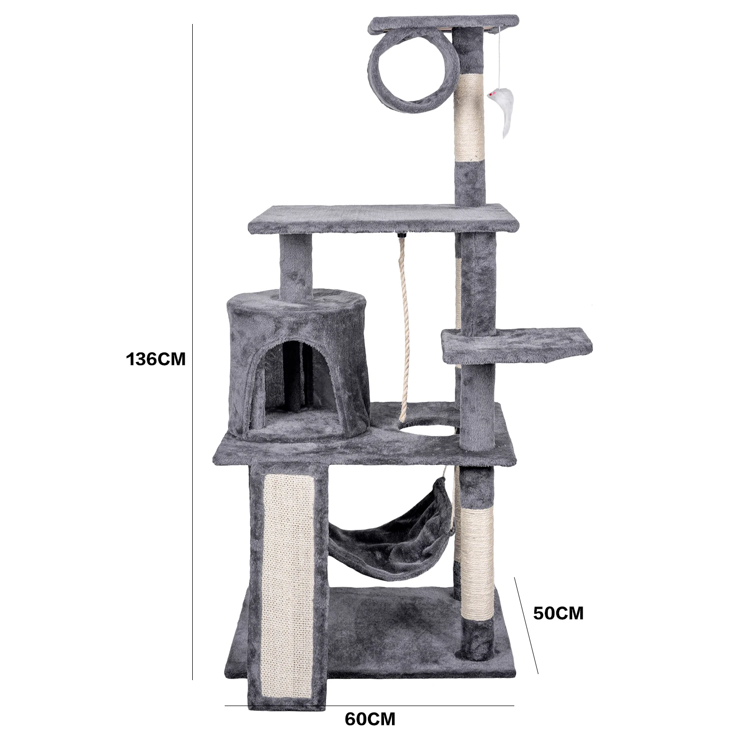 Manufacturer wholesale sisal short plush stable large scratcher tower condo pet supplier cat tree