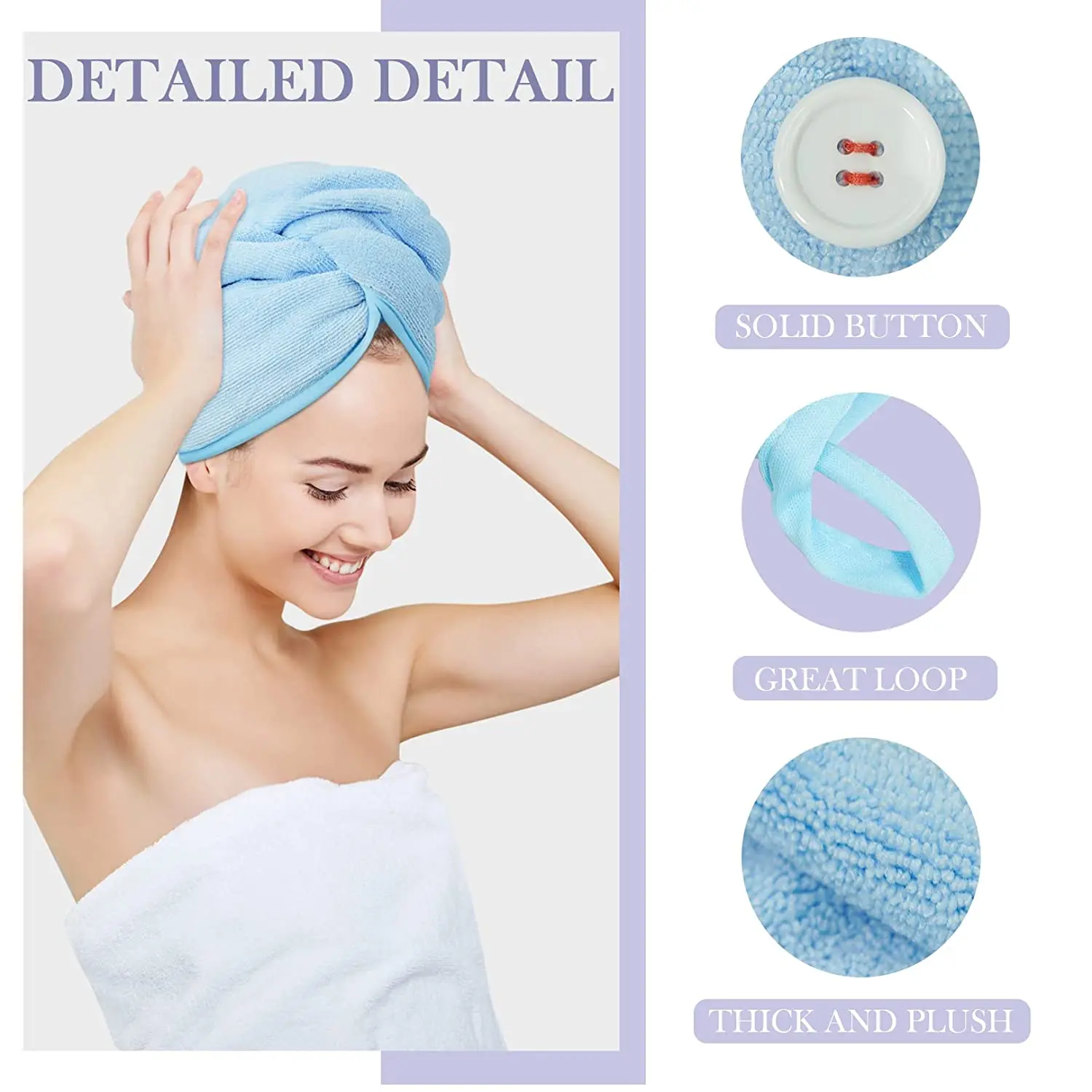 Super absorbent microfiber women hair towel wrap magic multi-colored microfiber quick dry hair towel