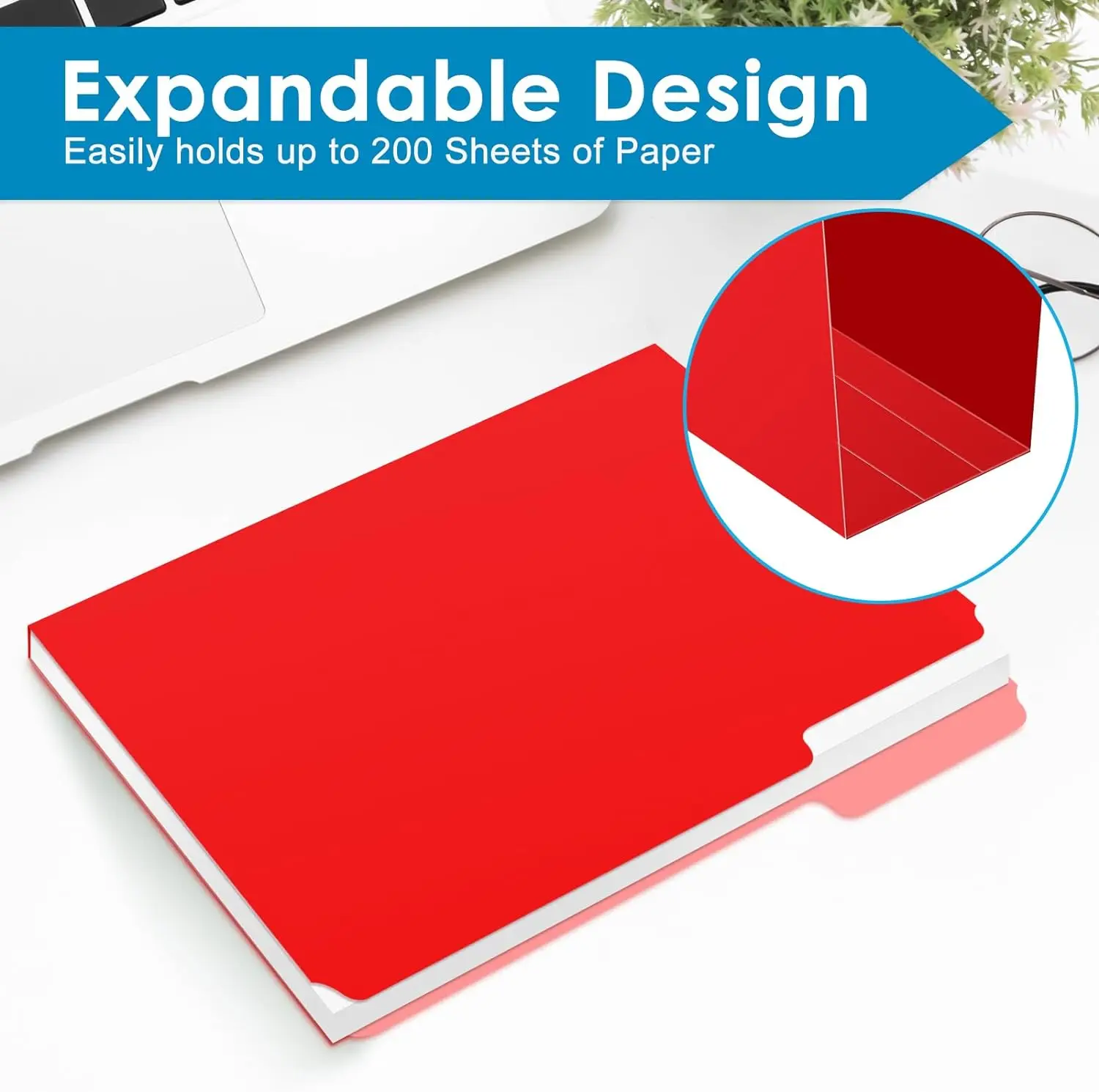 120 Pack Color File Folders 1/3 Cut Tab File Folders Letter Size, Assorted Colors, Blue Red Green Yellow