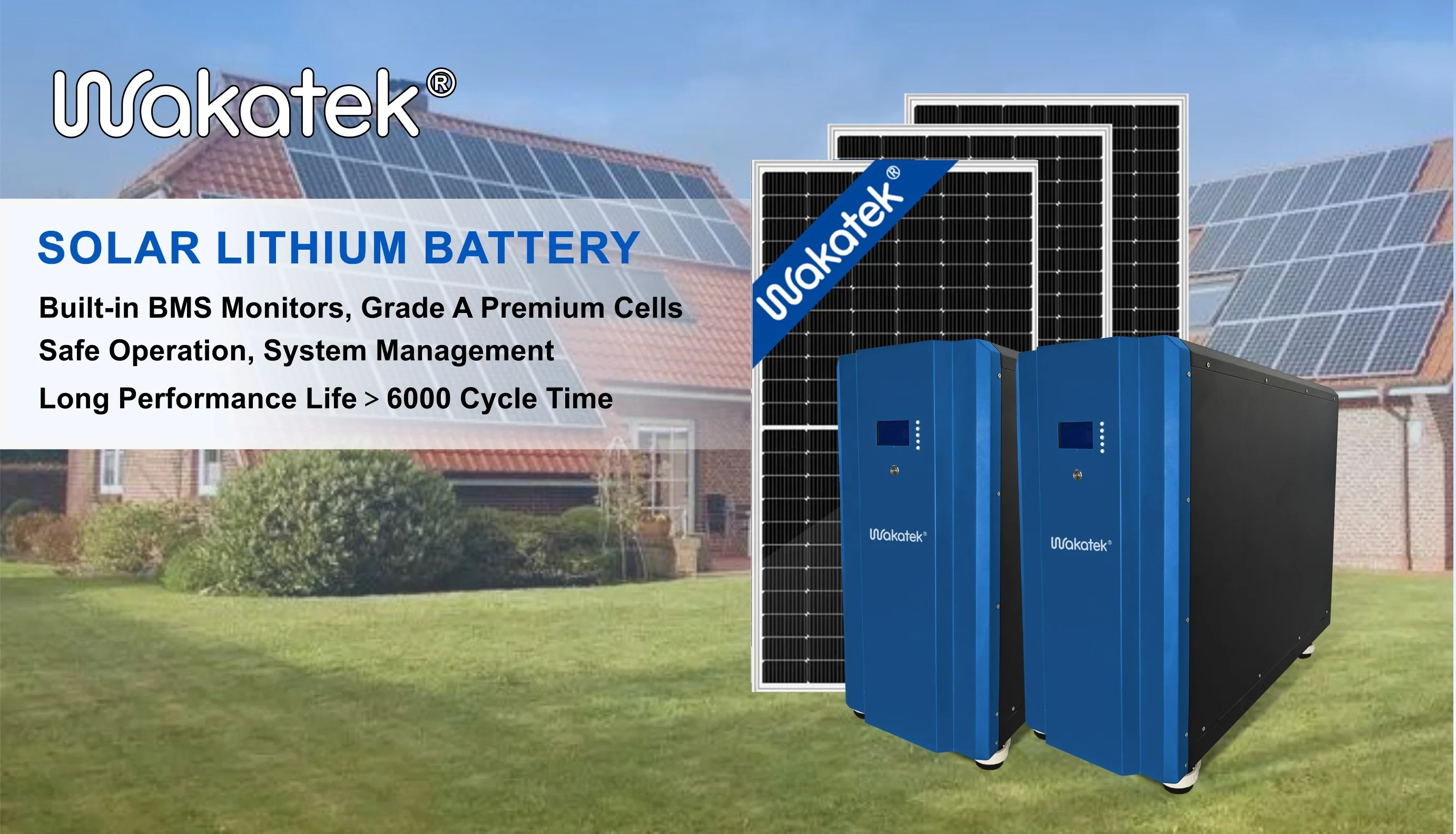 WAKATEK Highdrive 200A Allowed Max charge Current 15KWH Solar LifePO4 lithium battery