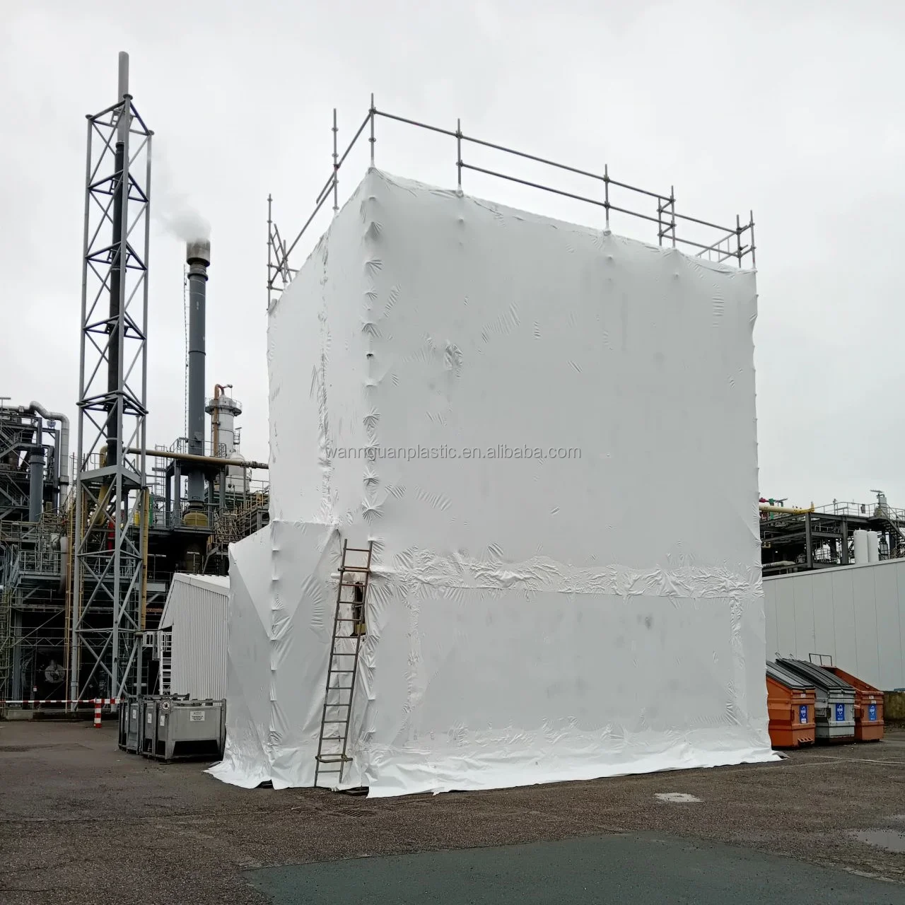 10Mil Anti-UV Flame Retardant PE Heat Shrink Film Shrink Wrap Film  for Scaffolding Construction Equipment