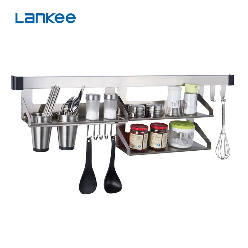 stainless steel 304 kitchen utensil spice storage hanging rack,combinable rack