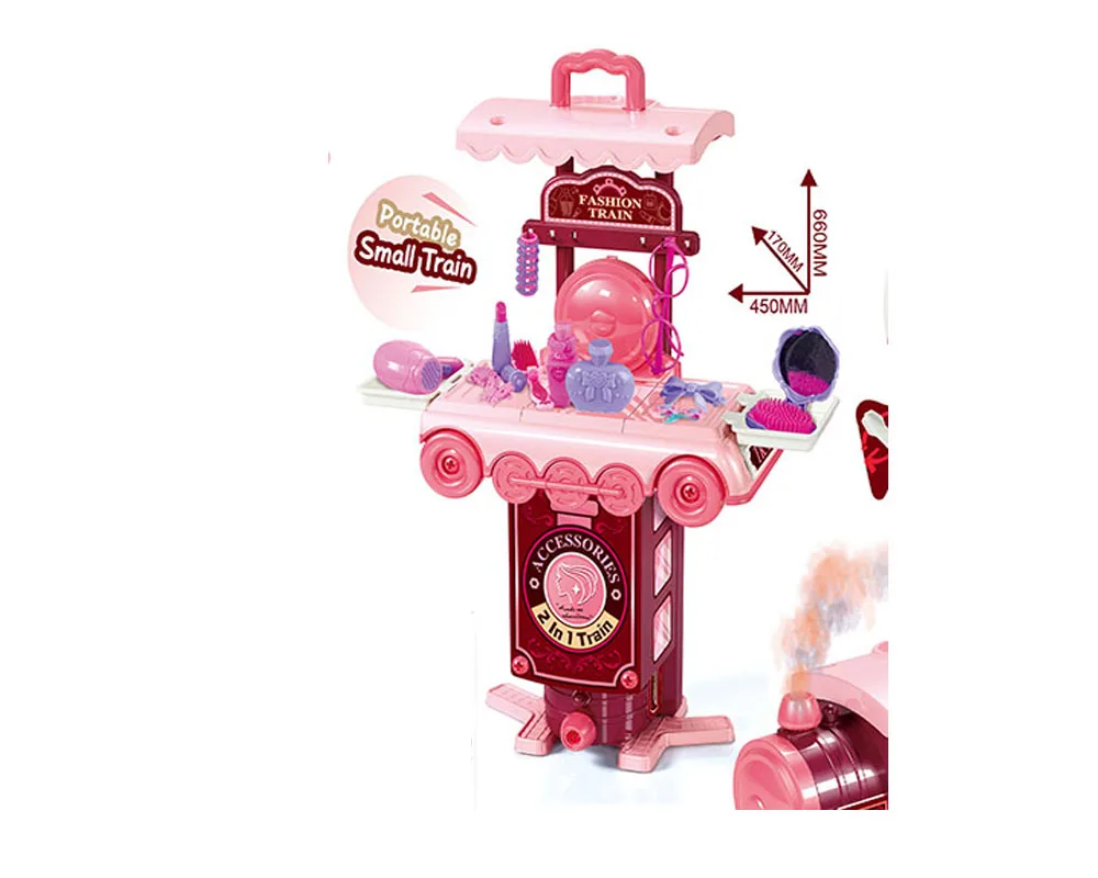 Fun accessories train package set meal set Role play Educational make up play set toy for girl