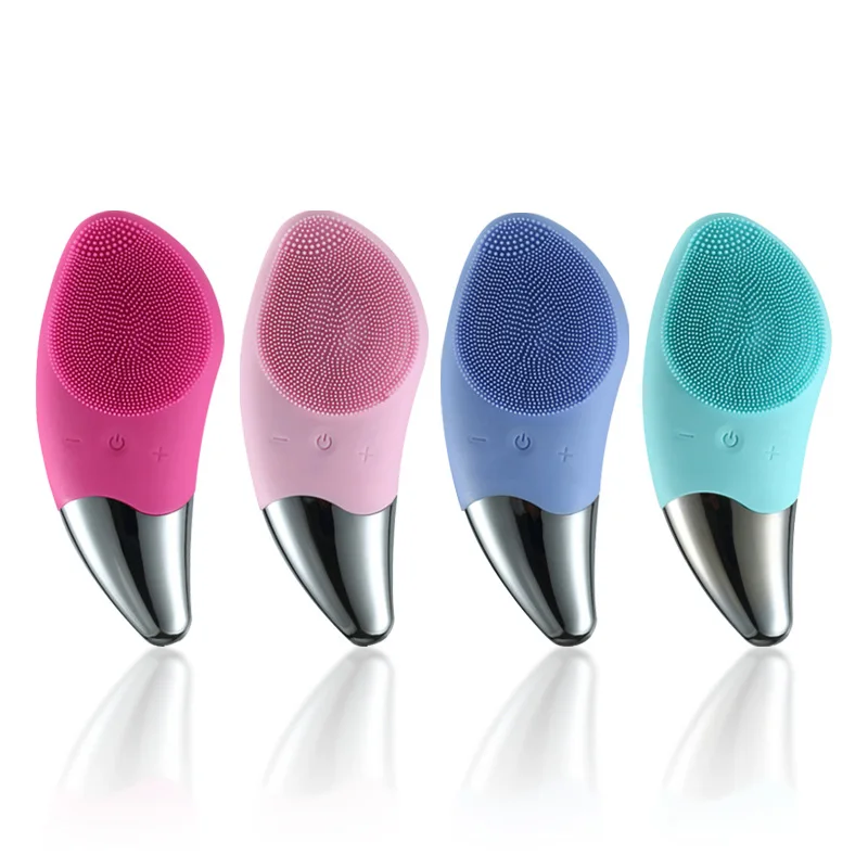 Skin Care Waterproof Vibration Electric Face Cleaning Silicone Facial Cleansing Brush