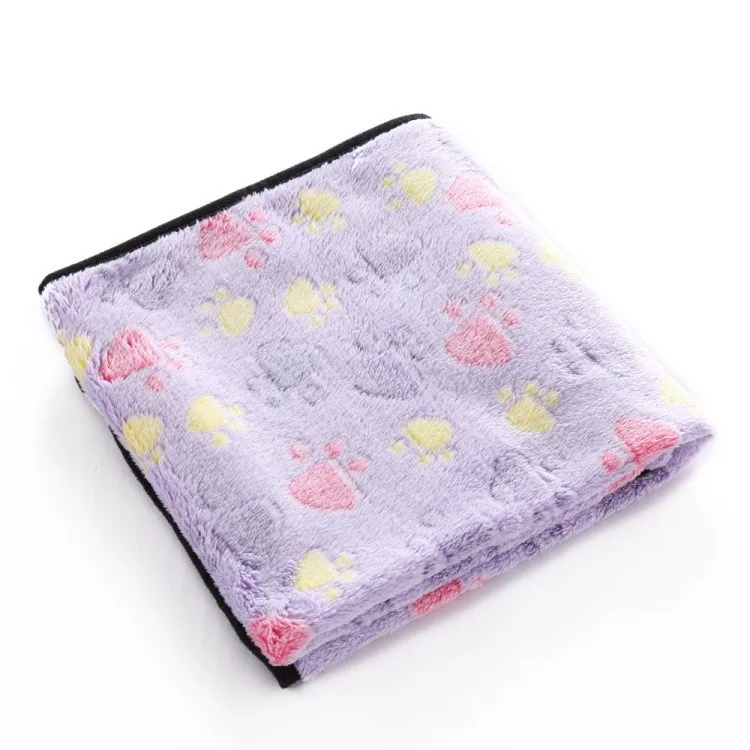 Warm Flannel Puppy Blankets Soft Printing Dog Travel Mat Dog Bed Cover Pet Blanket for Pets Daily Sleep