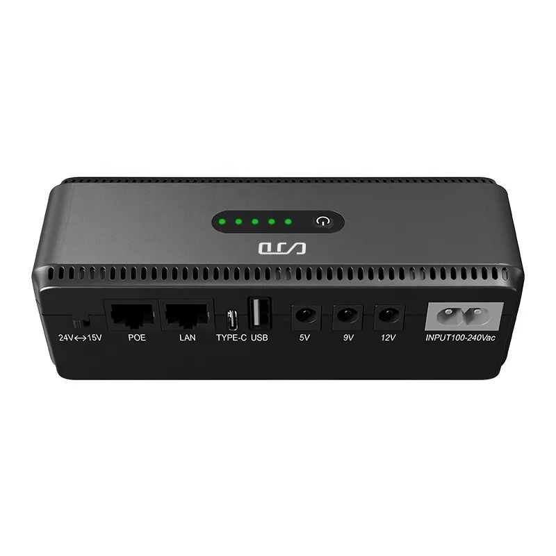 Dc 5v/9v/12v output voltage selectable UPS 10400mah Mini UPS For Wifi Router Battery Backup