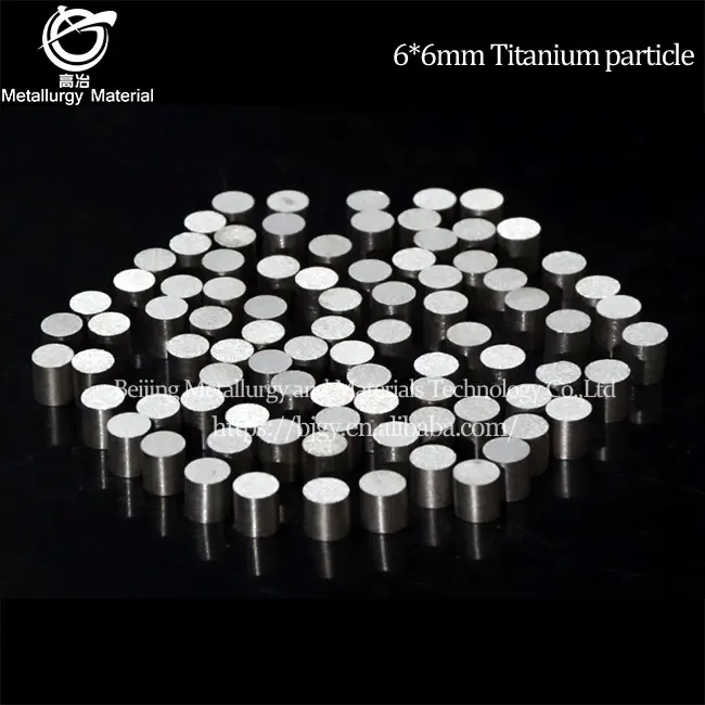 Titanium particles 99.9% 3 * 3mm 6 * 6mm coated titanium particles titanium particles for alloy addition