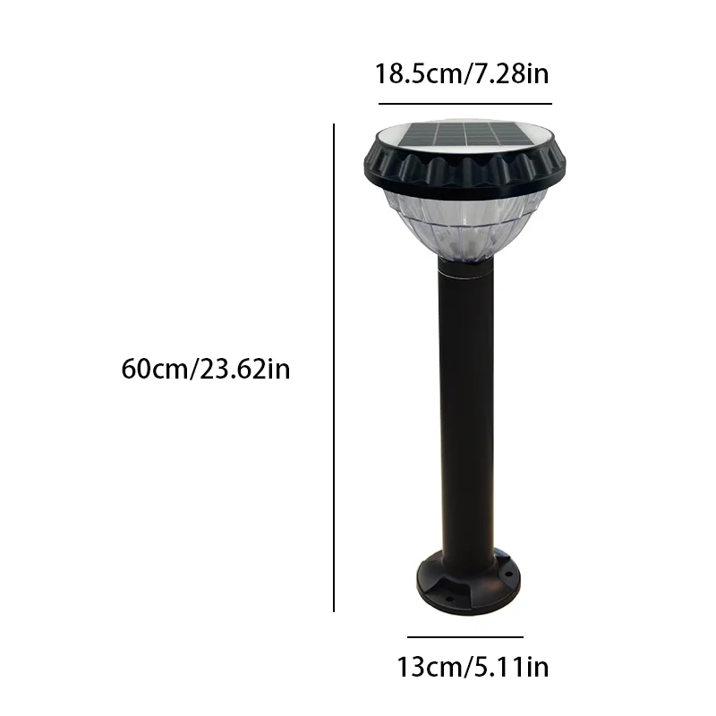 Outdoor Aluminum Solar Lawn Lamp for Lawn Driveway Sidewalk IP65 Solar LED Bollard Landscape Light