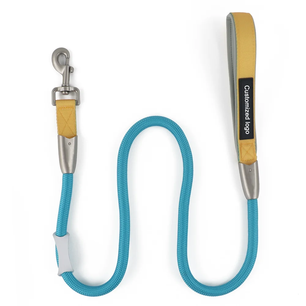 Custom Soft Handle Nylon Rope Luxury Handmade Hands Free Dog Leash Multiple Colors Leash Dog Lead Dog Rope Leash
