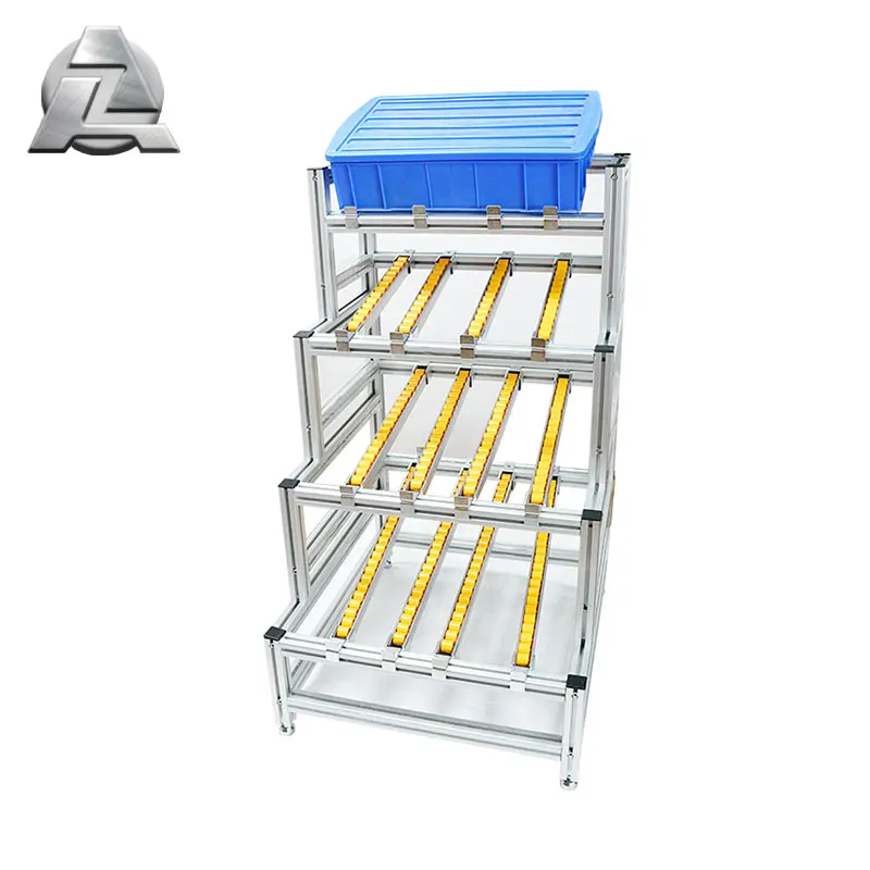 2024 latest design industrial modular t slot linear profile rack shelves with roller