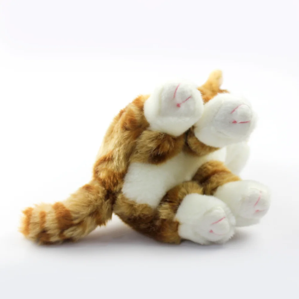 Customized Mini Lifelike Striped Cat Plush Toys Soft Cute Big Eyed Cats Realistic Scottish Fold Animal Stuffed Toy