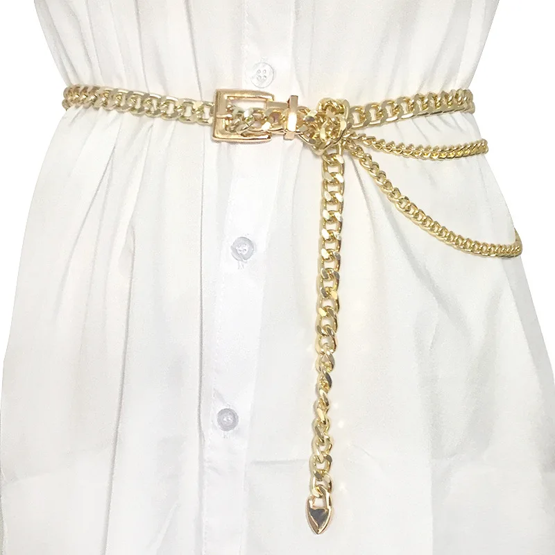 Fashion pop dress clothes waist belts high quality girdle metal chain belts woman