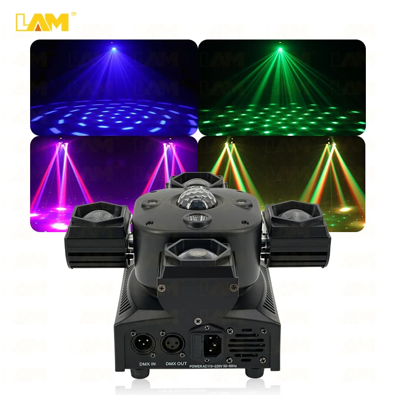 4in1 stage effect light pattern moving head wedding party disco equipment Four Armed Moving Head Light For Disco Party