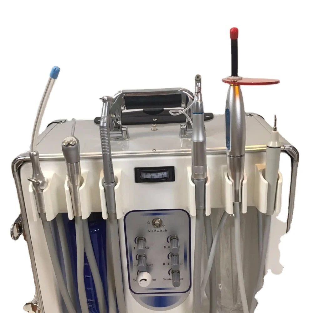 Портативный стоматологический турбинный агрегат с безмасляным воздушным компрессором шприц стоматологическая Мобильная всасывающая тележка