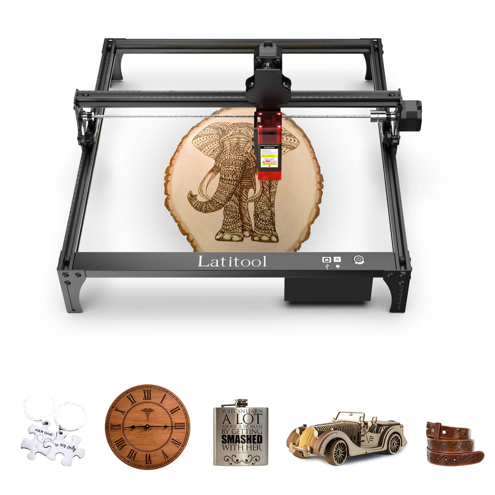 Latitool 60W Laser Engraving Machine Leather Strap Cutter Machine Cutting Machine For Playing Cards