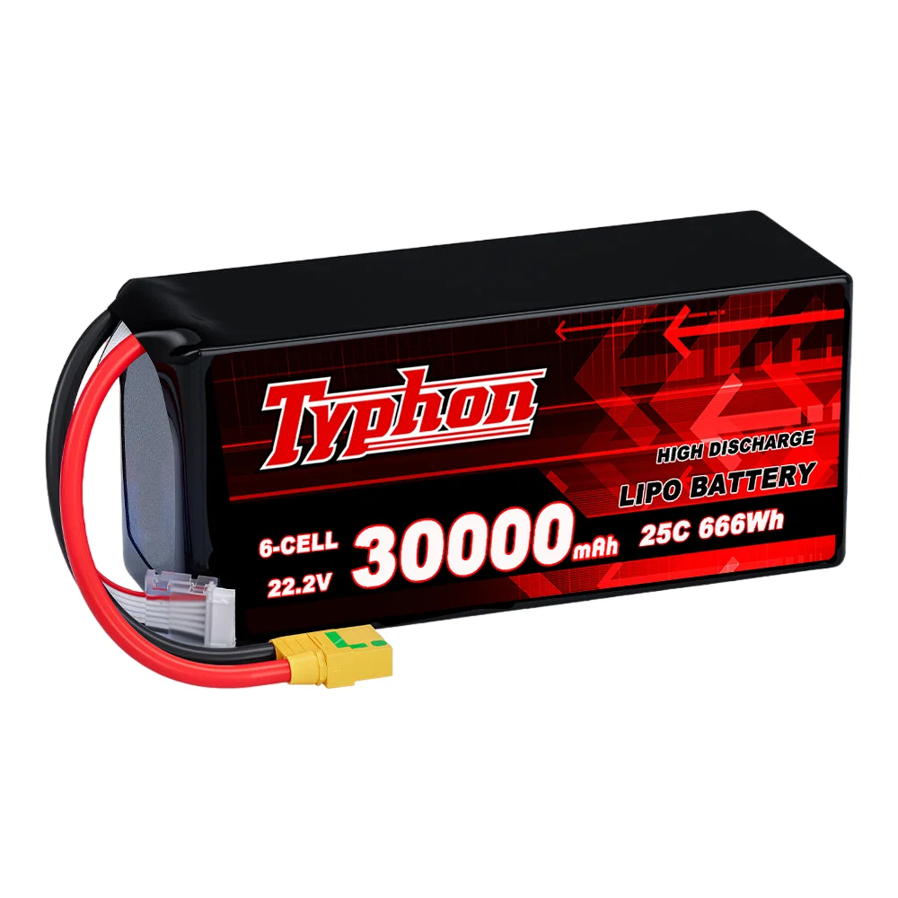 Factory typhon prismatic 30000mah 22.2v 25c 6s rechargeable rc lithium polymer lipo batterie for rc toy hobby airsoft aircraft