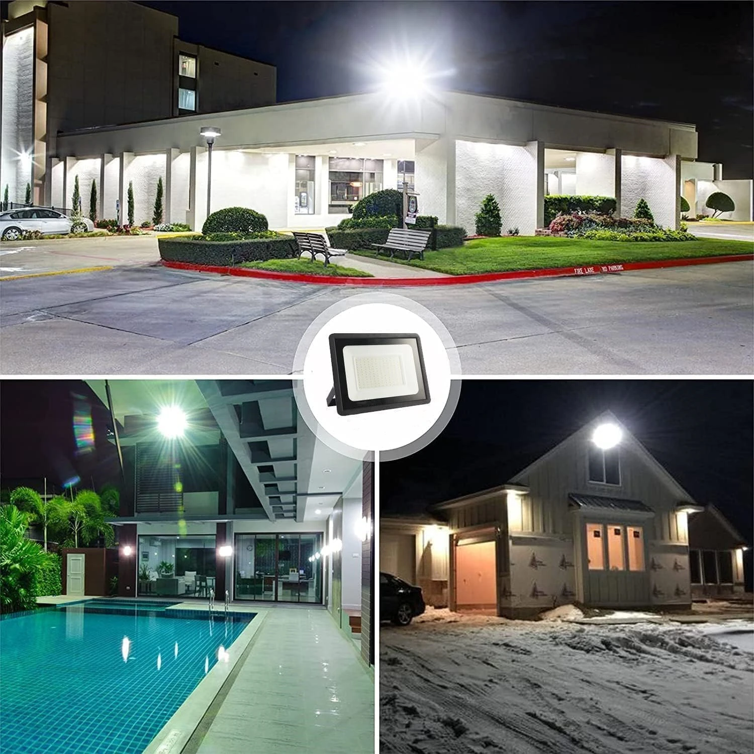 High Power 10w 50w 200w LED Flood Light Outdoor Waterproof IP65 Brightness Light Fixture Tempered Glass
