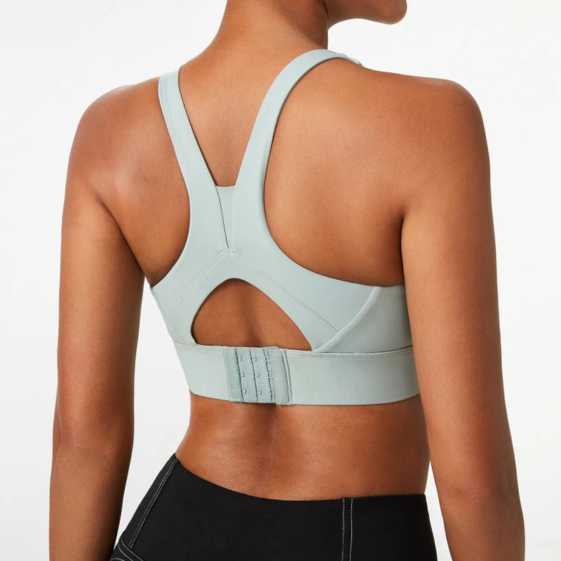 High Supportive Fitness Yoga Bra Quick Dry Breathable Gym Yoga Wear Shock Proof Impact Push Up Running Sports Bra  For Women