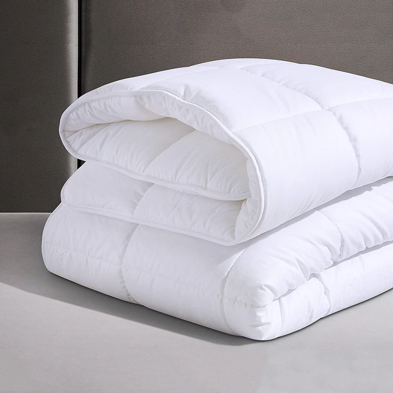 hotel comforter duvet insert white square pattern 225gsm100% microfiber filling quilt queen size
