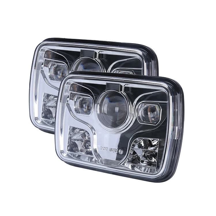 LOYO New Chrome 7X6' 5X7' Headlight 80W Truck Head Light With High/Low Beam Square Led Headlight For Truck Jeep