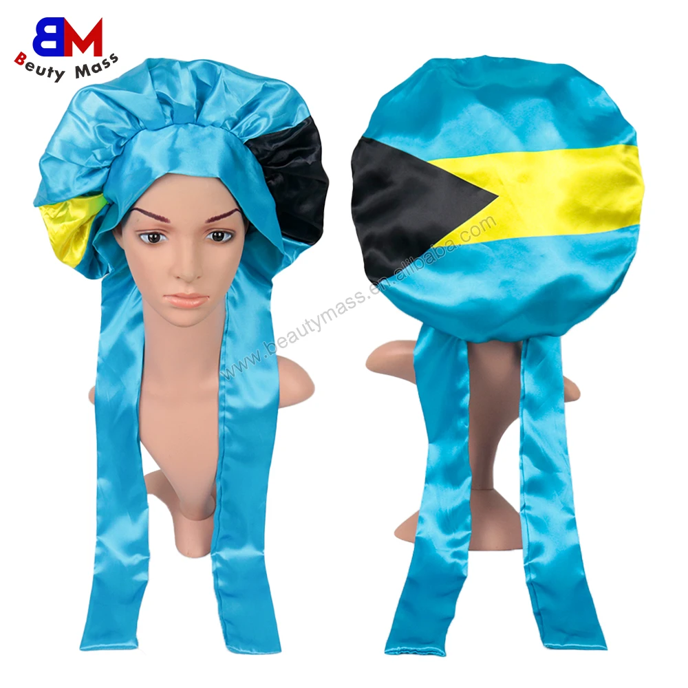 Двухслойные двусторонние атласные шляпки с логотипом Jamaica Flag шелковые галстуком для женщин