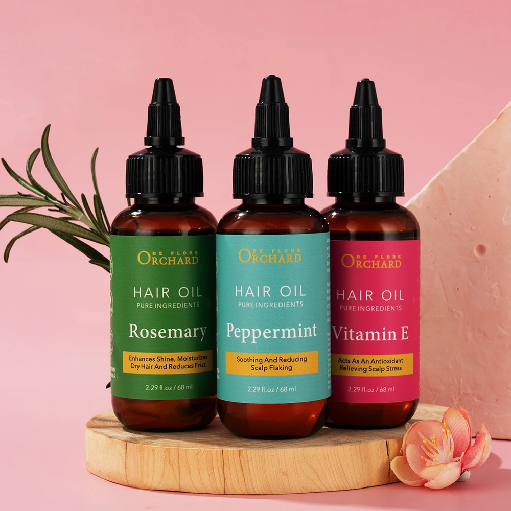 Private Label OEM/ODM масло для волос глубоко увлажняет кожу головы и стимулирует рост розмарин витамин Е мятное Масло