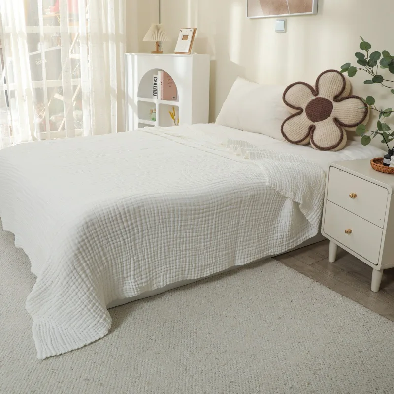 6 Layers Chunky Luxury 100% Cotton Gauze Throw Blanket Customized Size Soft Cotton Gauze Throws Blanket