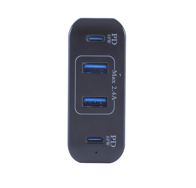 
75W Multi USB Port Charger Two 2.4A USB Ports and Two Type-C PD USB Port 